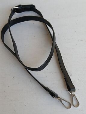 Black Strap Silver Hardware Replacement Crossbody Bag Strap